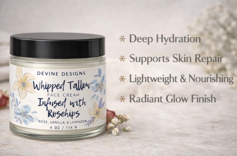 Rosehip Infused Tallow Face Cream 2oz
