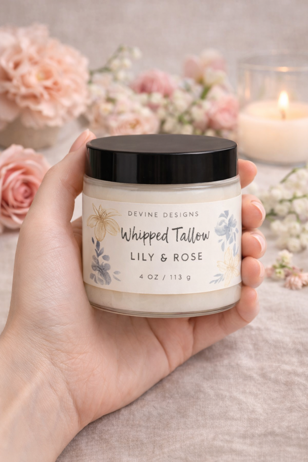 Whipped Tallow-Lily & Rose 8oz