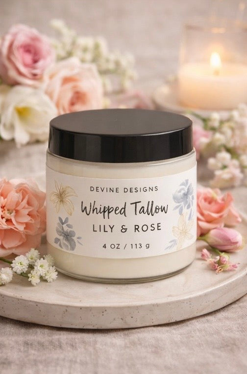 Whipped Tallow-Lily & Rose 4oz